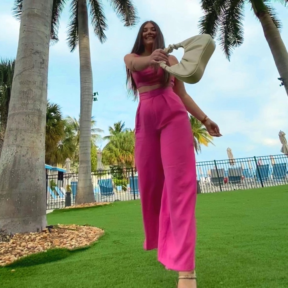 ZARA Full Length Pants - XL - Fuchsia